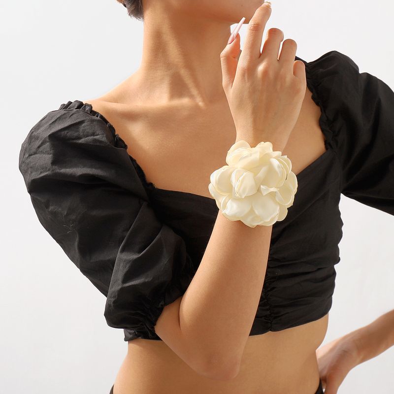 Lady Flower Petal Cloth Flannel Women's Wristband