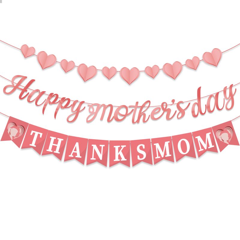 Mother's Day Letter Plastic Weekend Party Banner Decorative Props 1 Piece