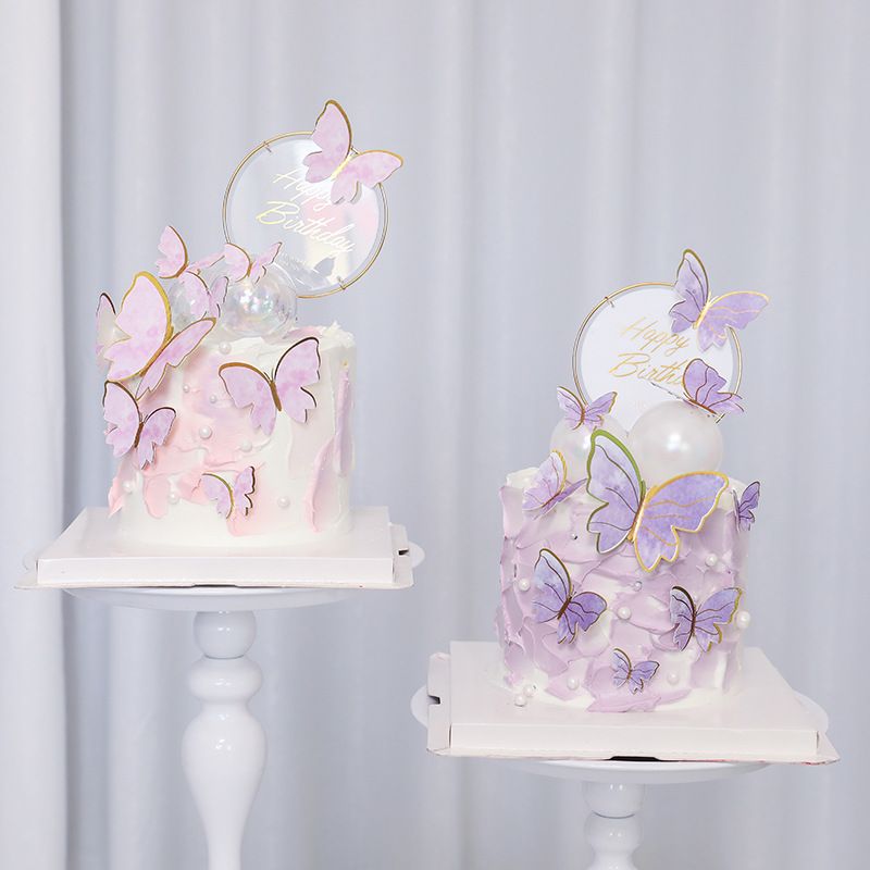 Birthday Butterfly Paper Party Cake Decorating Supplies 1 Set