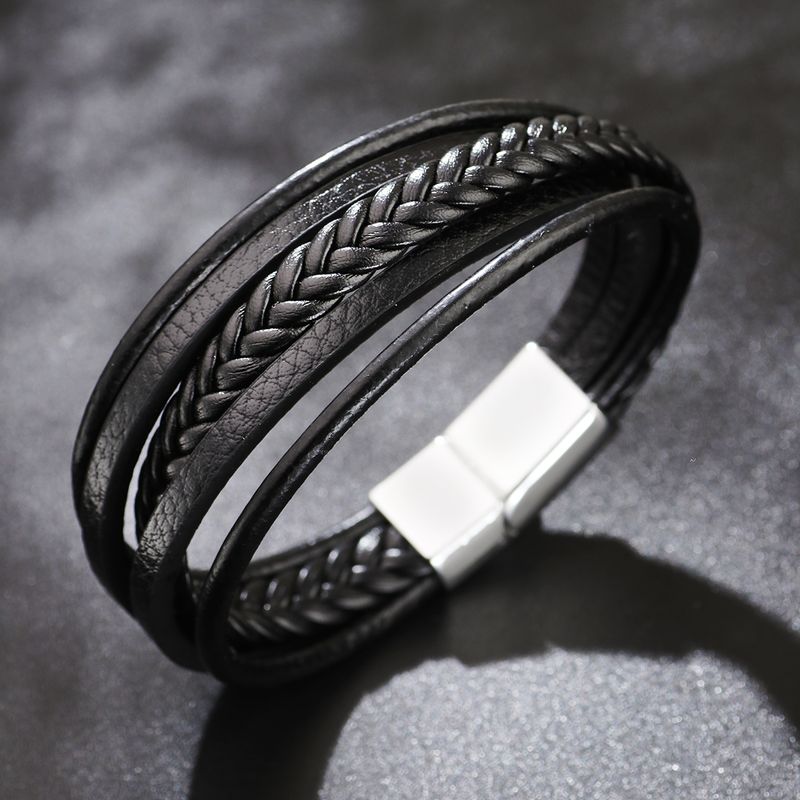 Fashion Stripe Alloy Braid Unisex Bracelets