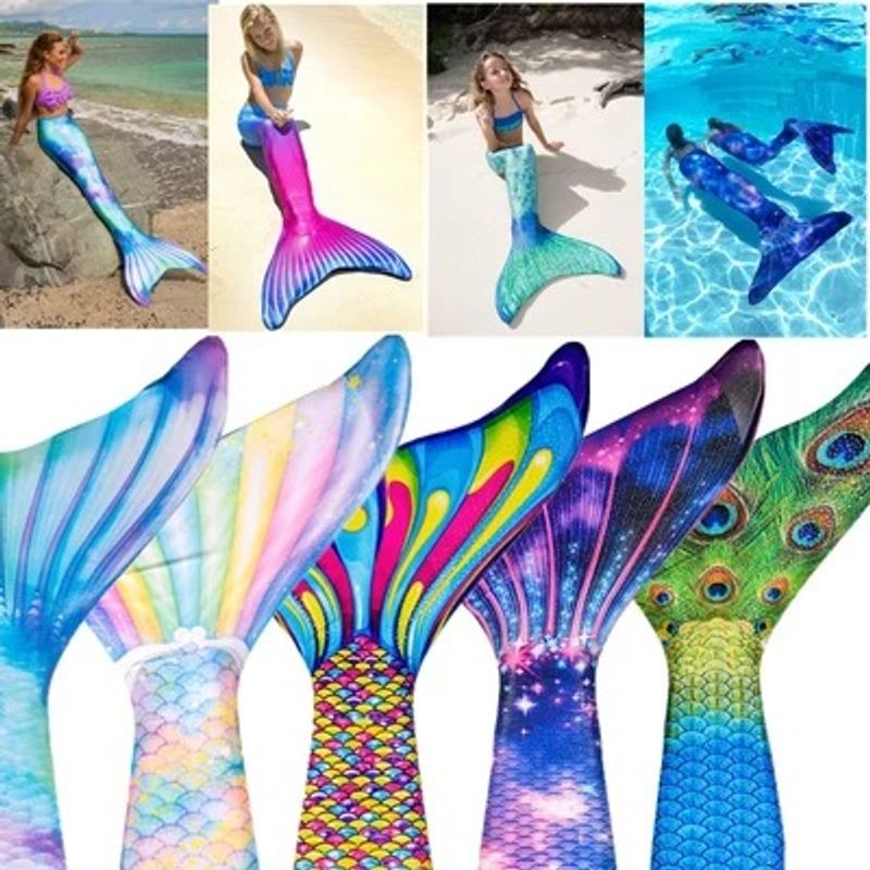 New Simple Printed Polyester Parent-child Mermaid Swimsuit