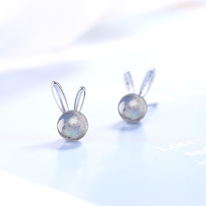 1 Pair Fashion Rabbit Copper Plating Ear Studs