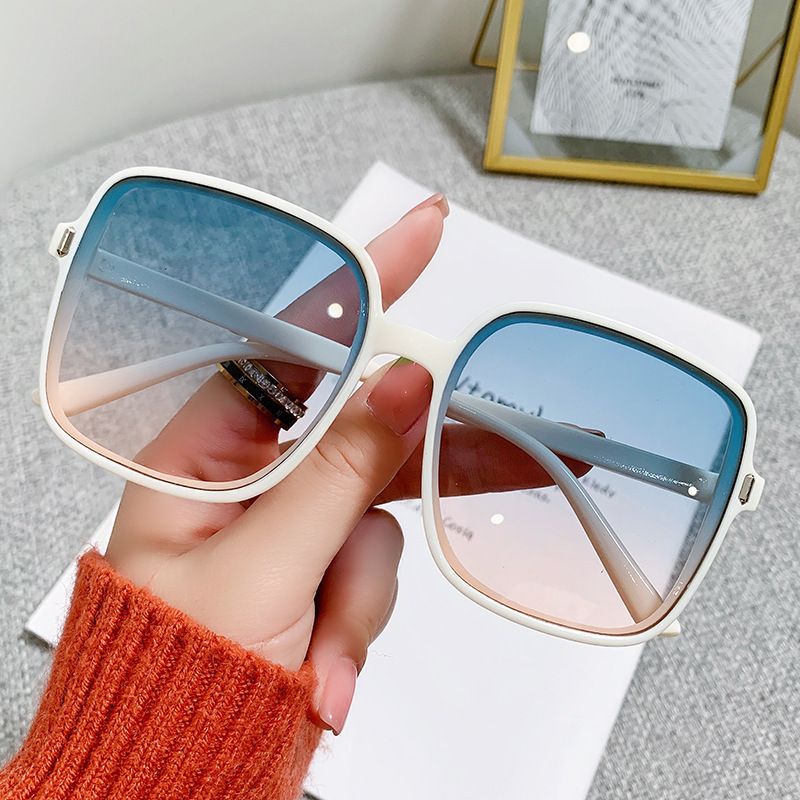Fashion Color Block Pc Oval Frame Patchwork Full Frame Women's Sunglasses