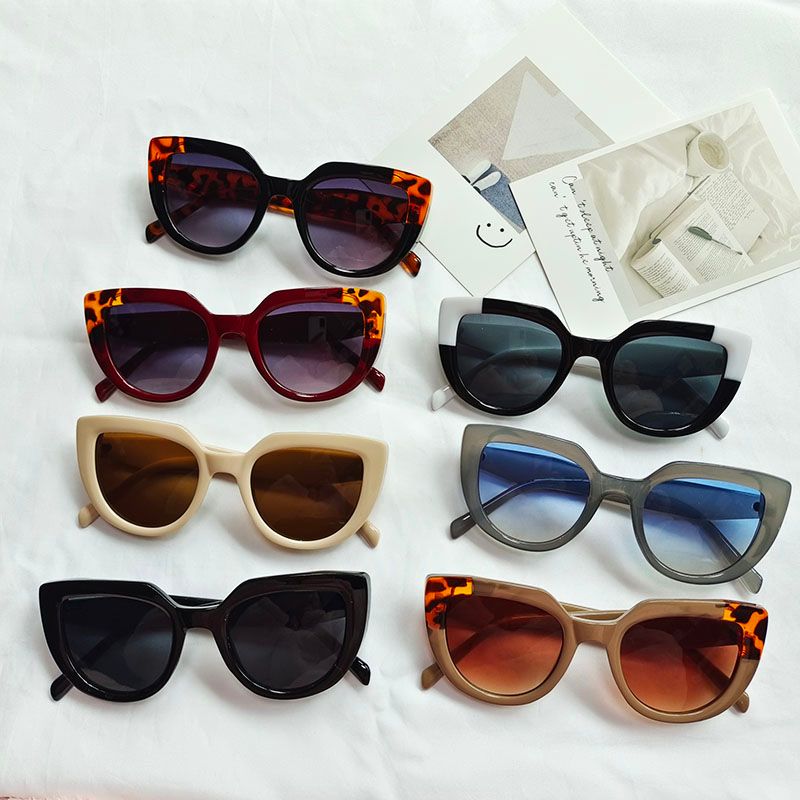 Elegant Fashion Solid Color Pc Cat Eye Full Frame Women's Sunglasses