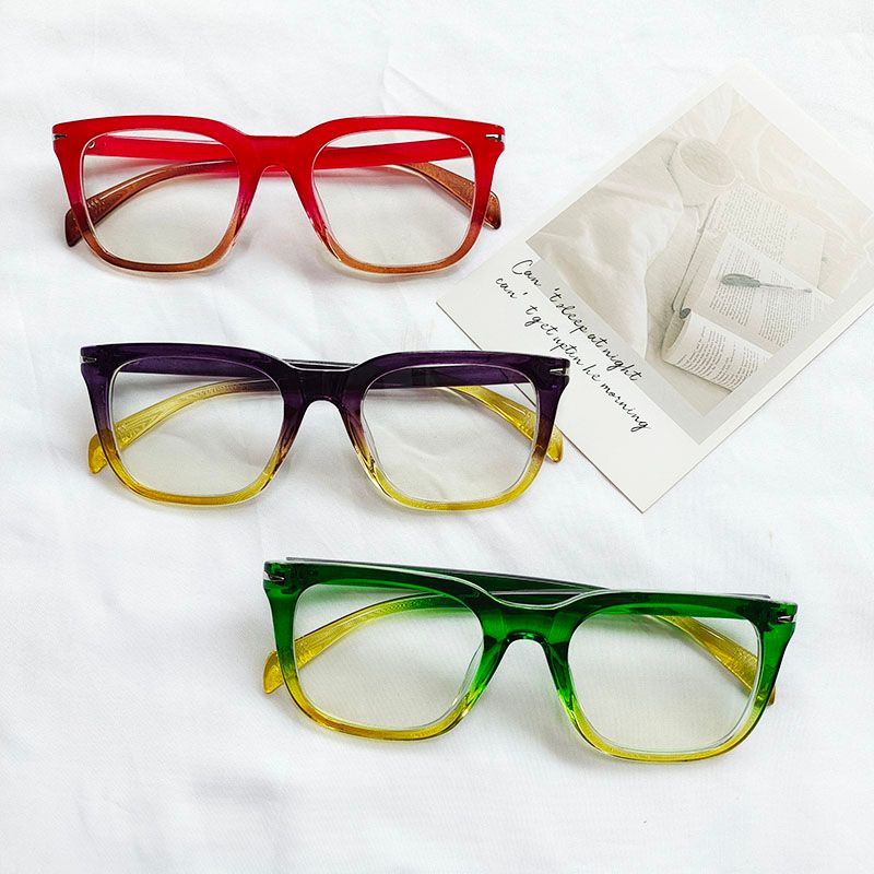 Elegant Gradient Color Pc Square Full Frame Optical Glasses