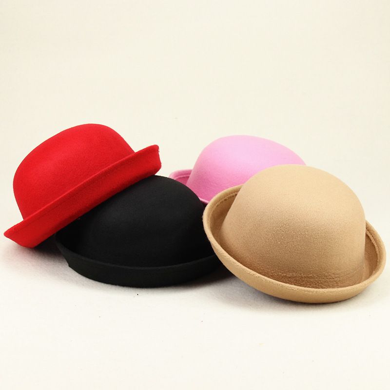 Unisex Simple Style Solid Color Eaveless Fedora Hat