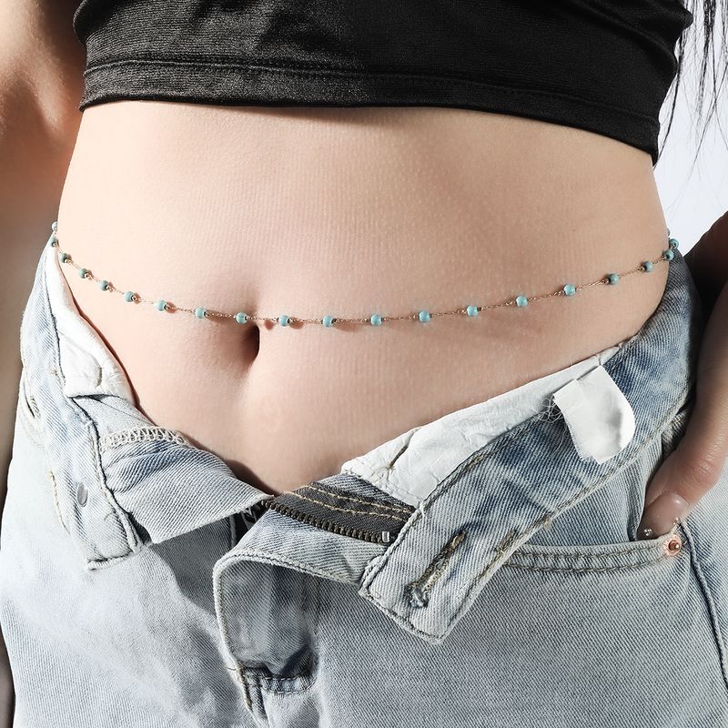 Fashion Round Alloy Turquoise Women's Chain Belts 1 Piece