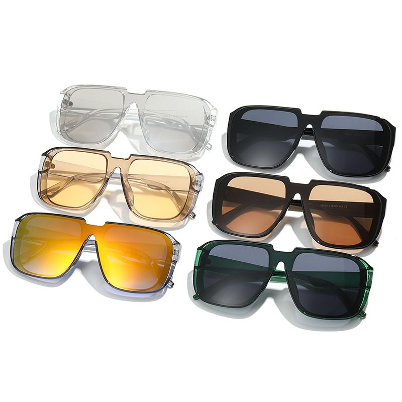 Fashion Solid Color Pc Square Patchwork Full Frame Men's Sunglasses
