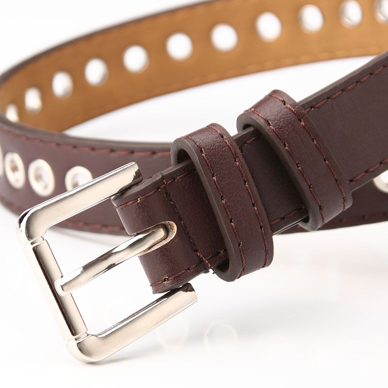 Fashion Solid Color Pu Leather Alloy Women's Leather Belts