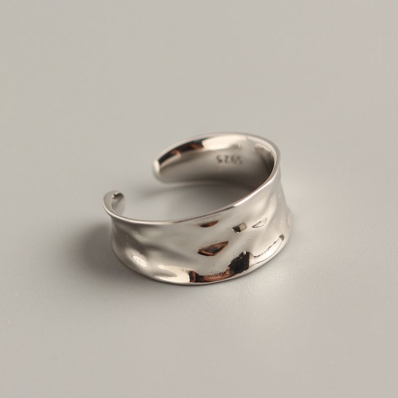 Einfacher Stil Geometrisch Sterling Silber Polieren Offener Ring