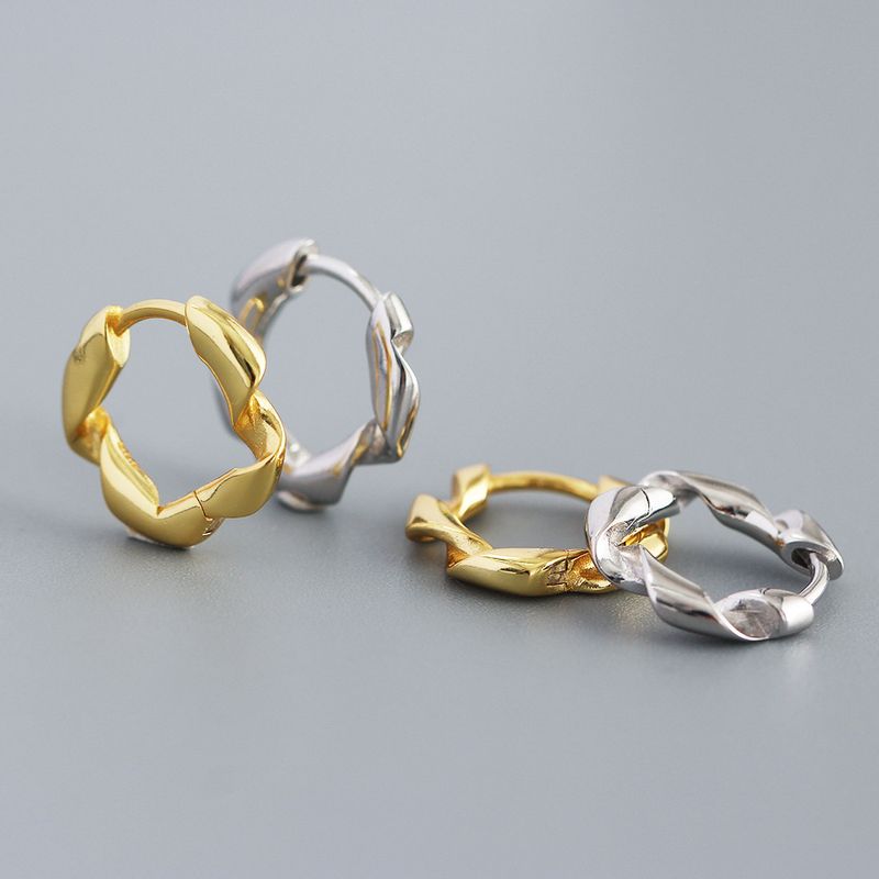 1 Paar Mode Twist Sterling Silber Überzug Ohrringe