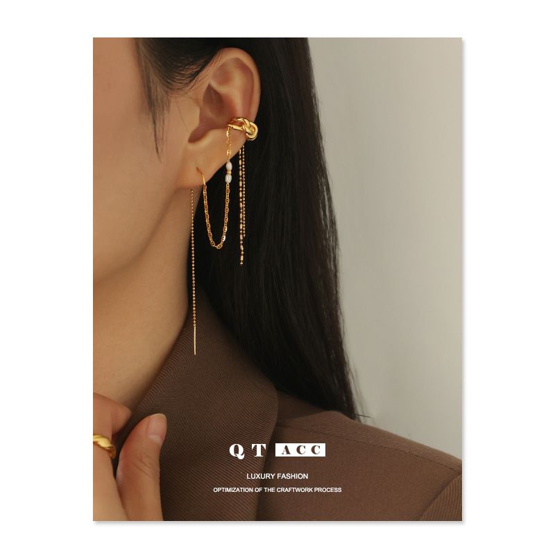 1 Piece Ins Style Geometric Copper Plating Chain Earrings