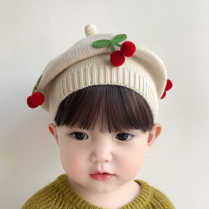 Children Unisex Cute Cherry Beret Hat