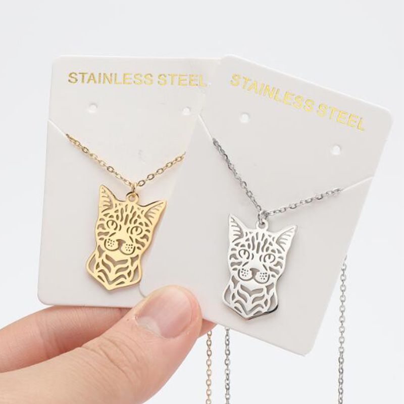 1 Piece Fashion Cat Titanium Steel Pendant Necklace