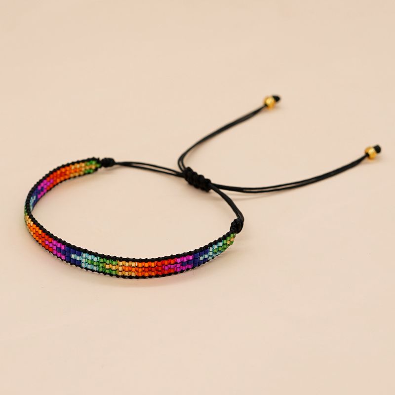 1 Piece Bohemian Colorful Glass Glass Rope Women's Bracelets