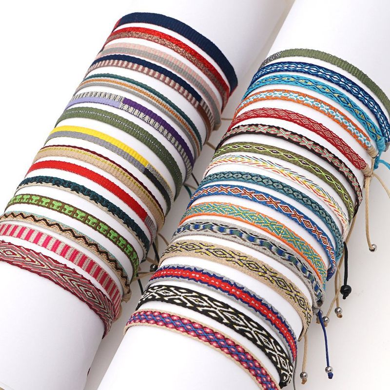1 Piece Simple Style Color Block Rope Stripe Couple Bracelets