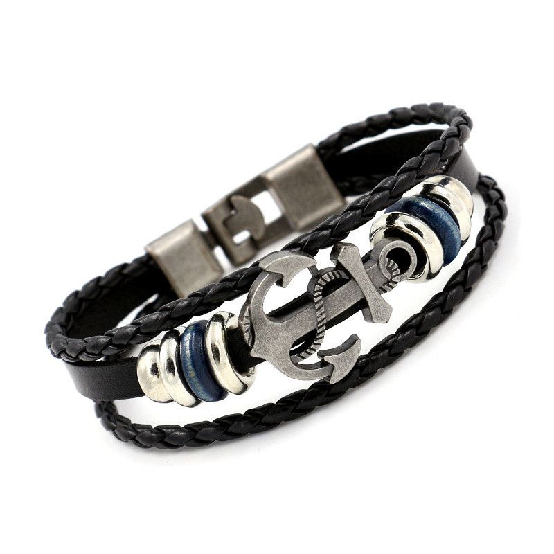 Fashion Round Leather Braid Unisex Bracelets