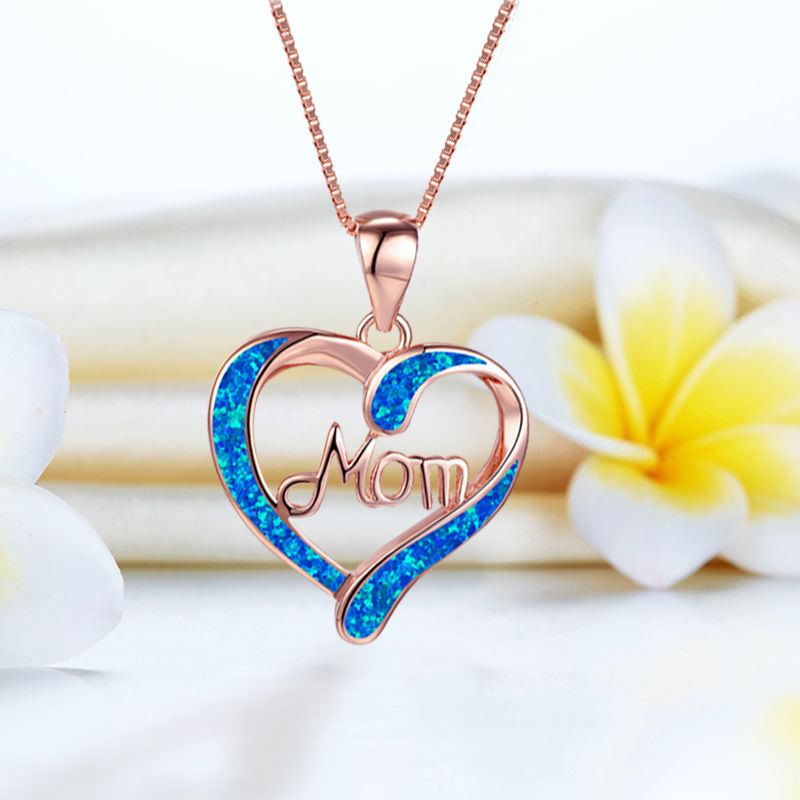 Casual Lady Simple Style Letter Heart Shape Zinc Alloy Mother'S Day Women's Pendant Necklace