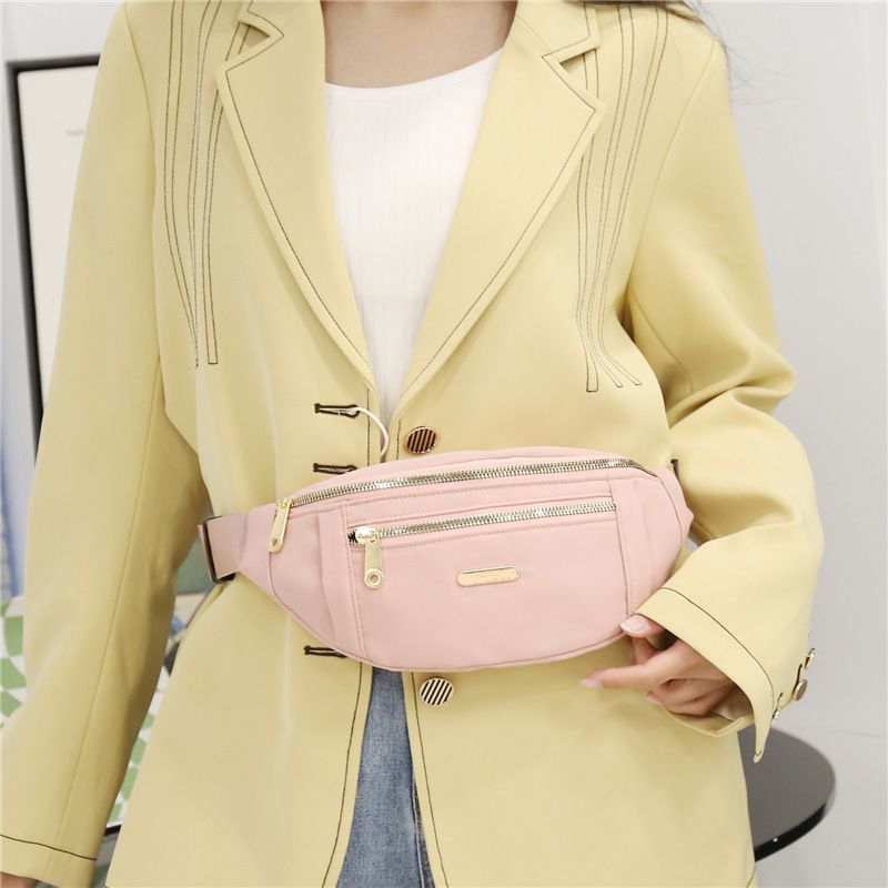 Women's Fashion Solid Color Oxford Cloth Waist Bags
