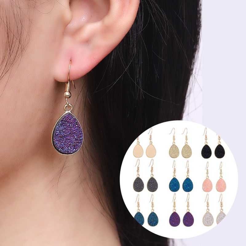 1 Pair Fashion Water Droplets Plastic Resin Plating Women's Drop Earrings