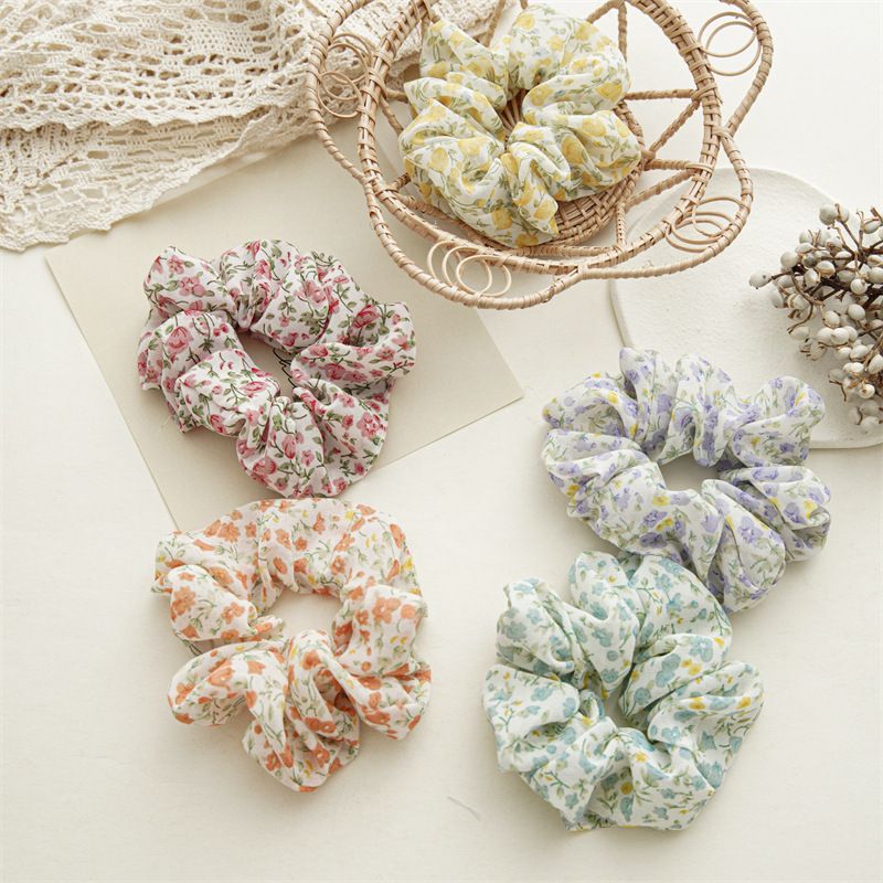 Sweet Ditsy Floral Chiffon Pleated Hair Tie 1 Piece