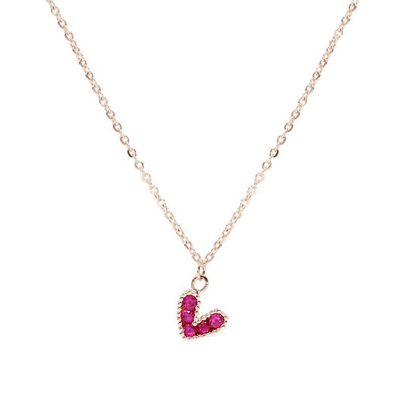 Simple Style Heart Shape Copper Plating Inlay Zircon Pendant Necklace 1 Piece