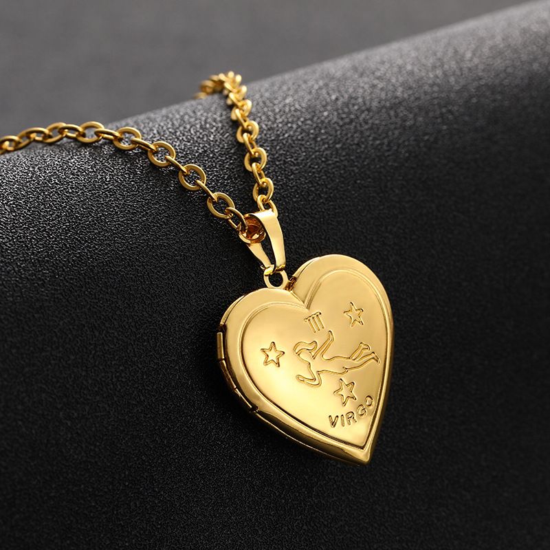 Fashion Heart Shape Stainless Steel Copper Plating Pendant Necklace 1 Piece