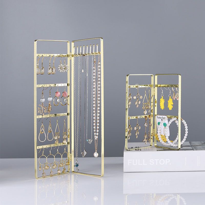 Simple Style Solid Color Metal Jewelry Display Jewelry Rack