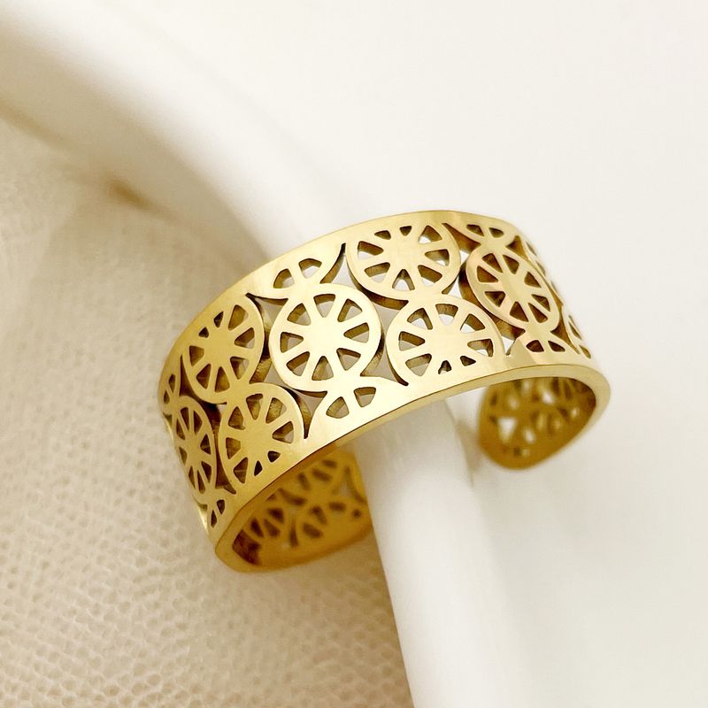 Fashion Round Stainless Steel Plating Open Ring 1 Piece