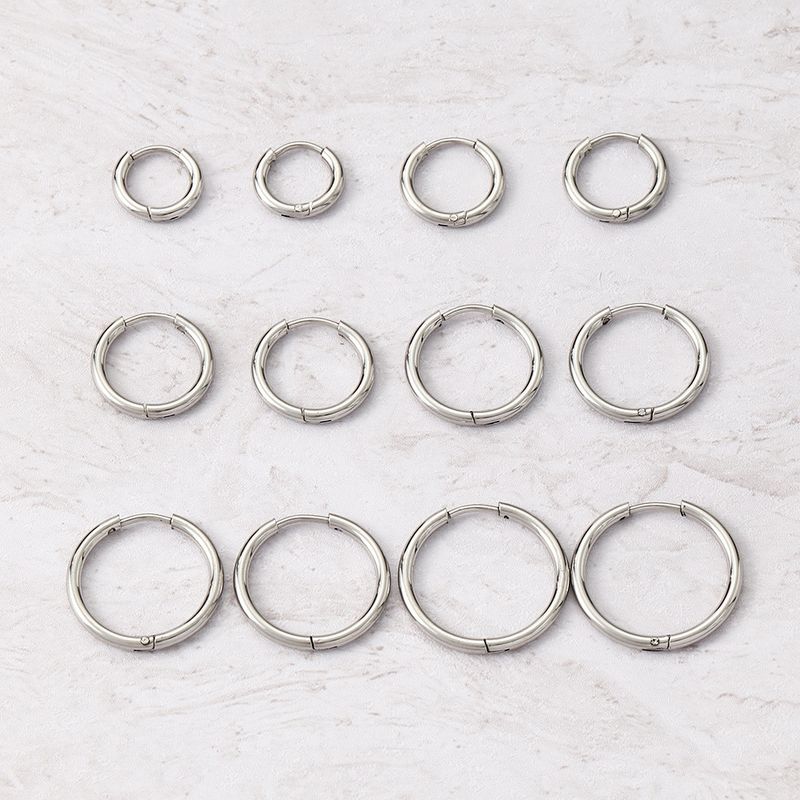 1 Paar Einfacher Stil Kreis Metall Frau Reif Ohrringe