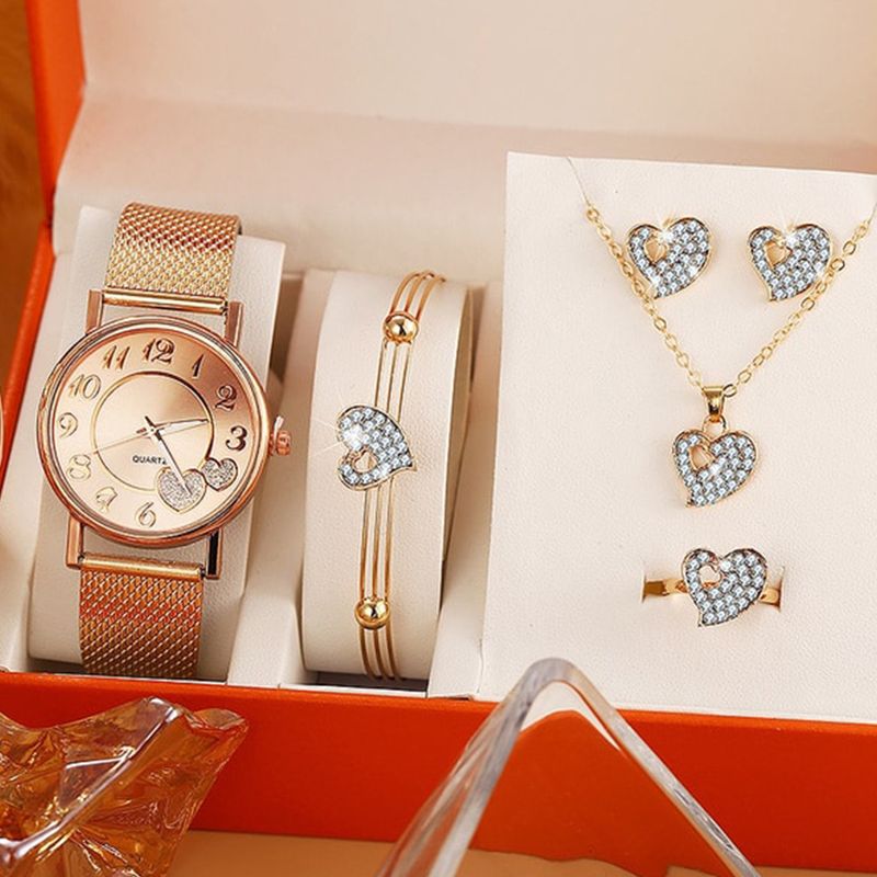 Fashion Heart Shape Single Folding Buckle Quartz Women's Watches