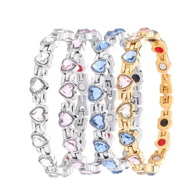 1 Piece Fashion Heart Shape Alloy Plating Zircon Unisex Bracelets