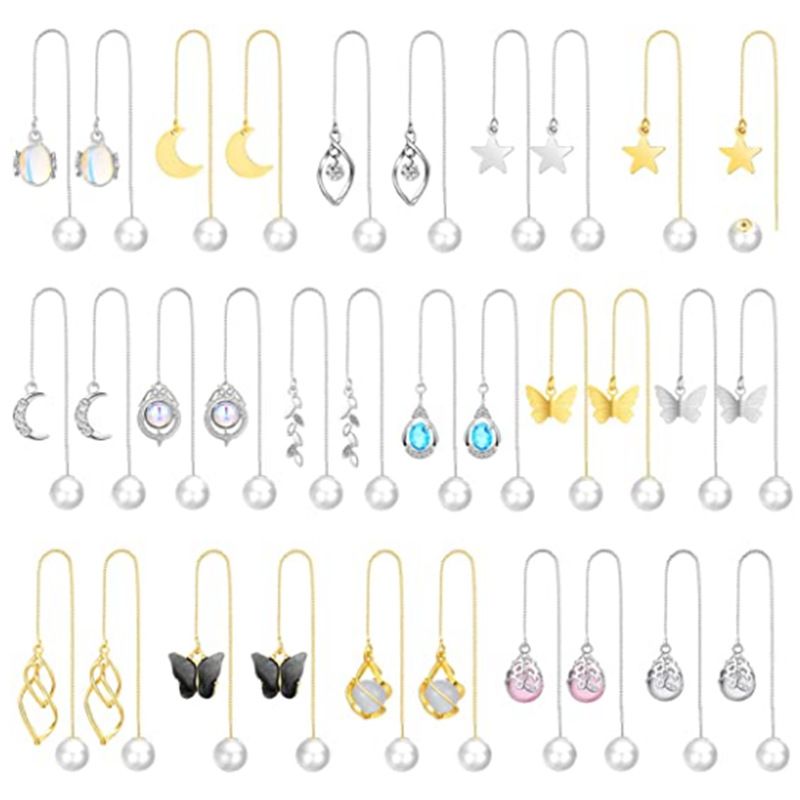 1 Pair Simple Style Moon Alloy Plating Inlay Artificial Pearls Rhinestones Women's Drop Earrings