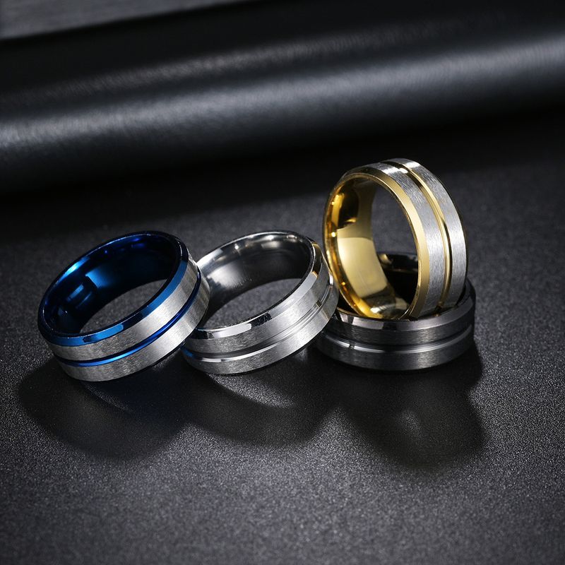 1 Piece Simple Style Color Block Stainless Steel Plating Unisex Rings