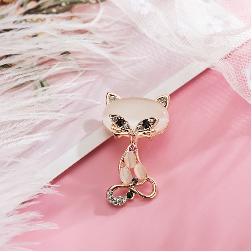 Fashion Cat Alloy Plating Rhinestones Unisex Brooches