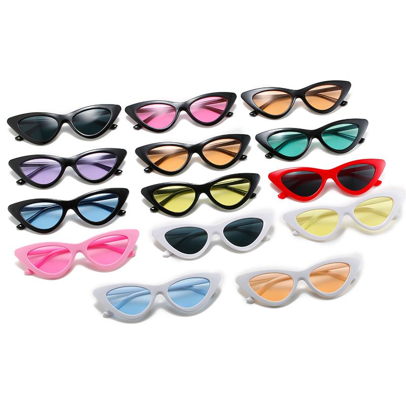 Fashion Solid Color Ac Cat Eye Full Frame Women's Sunglasses