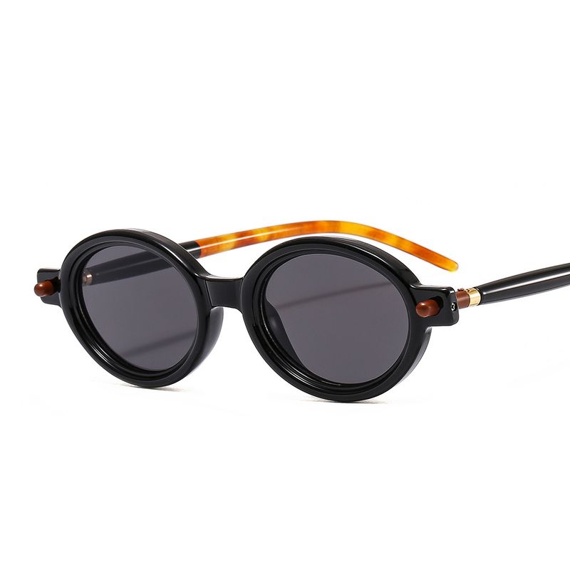 Retro Solid Color Pc Oval Frame Full Frame Women's Sunglasses