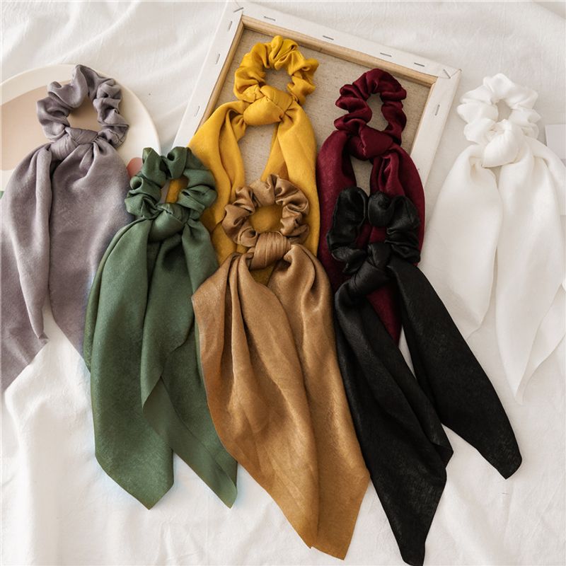 Fashion Solid Color Cloth Handmade Hair Tie 1 Piece