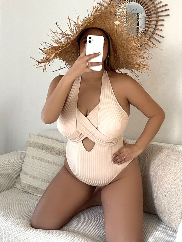 Fashion Solid Color Polyester One-pieces