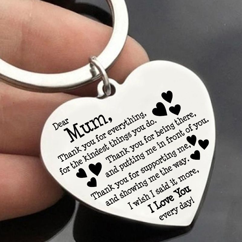 Mama Letter Heart Shape Metal Mother's Day Women's Bag Pendant Keychain
