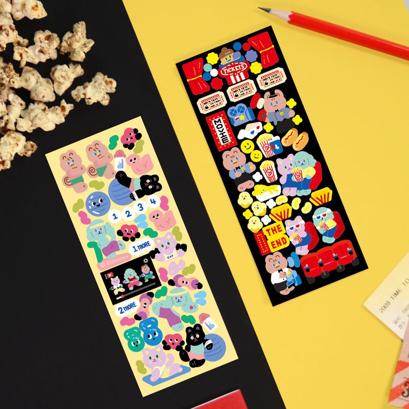 Nuevo Oso Coreano Pegatinas De Estilo De Dibujos Animados Pequeñas Pegatinas Álbum Polaroid Gu Ka Pegatinas Decorativas Para Diario