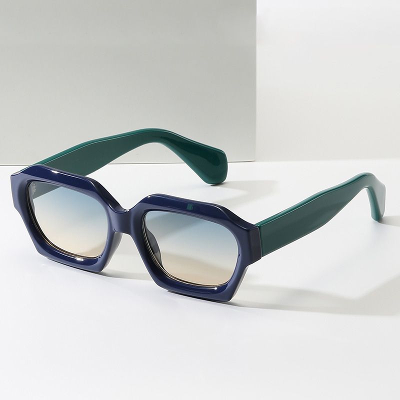 Fashion Leopard Pc Square Patchwork Full Frame Men's Sunglasses