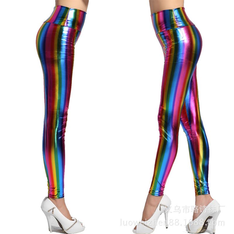Vintage Style Stripe Polyester Ankle-length Tapered Pants