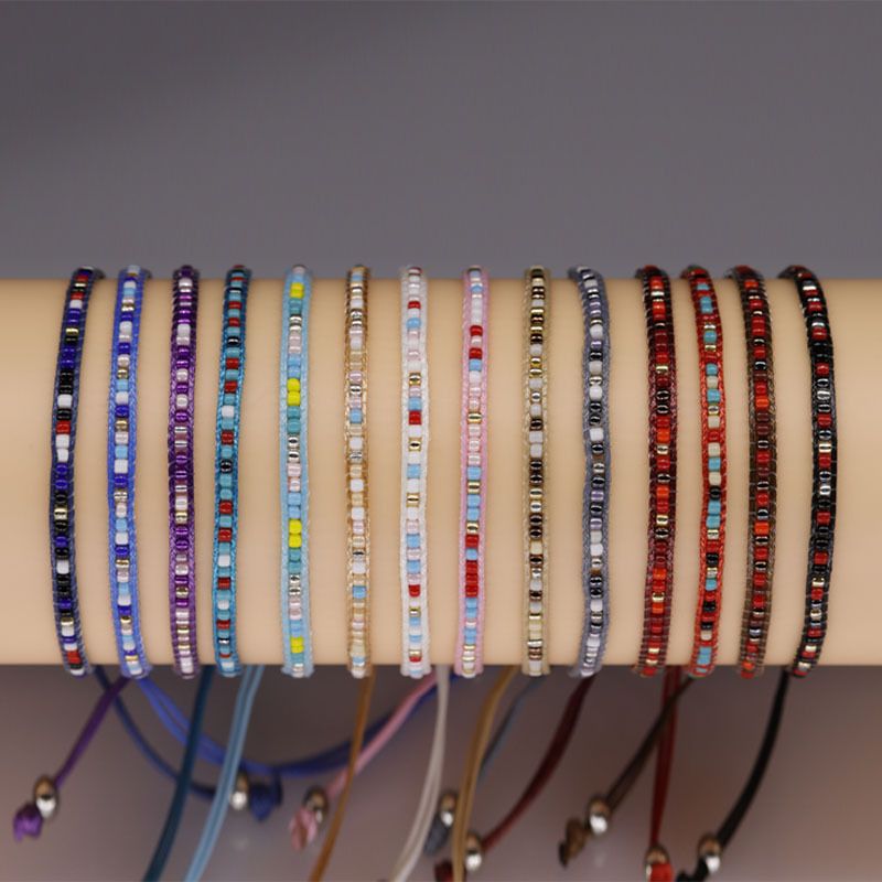 1 Piece Simple Style Round Multicolor Rope Beaded Knitting Women's Bracelets