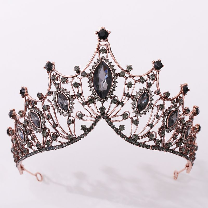Elegant Crown Artificial Crystal Alloy Inlay Rhinestones Crown 1 Piece