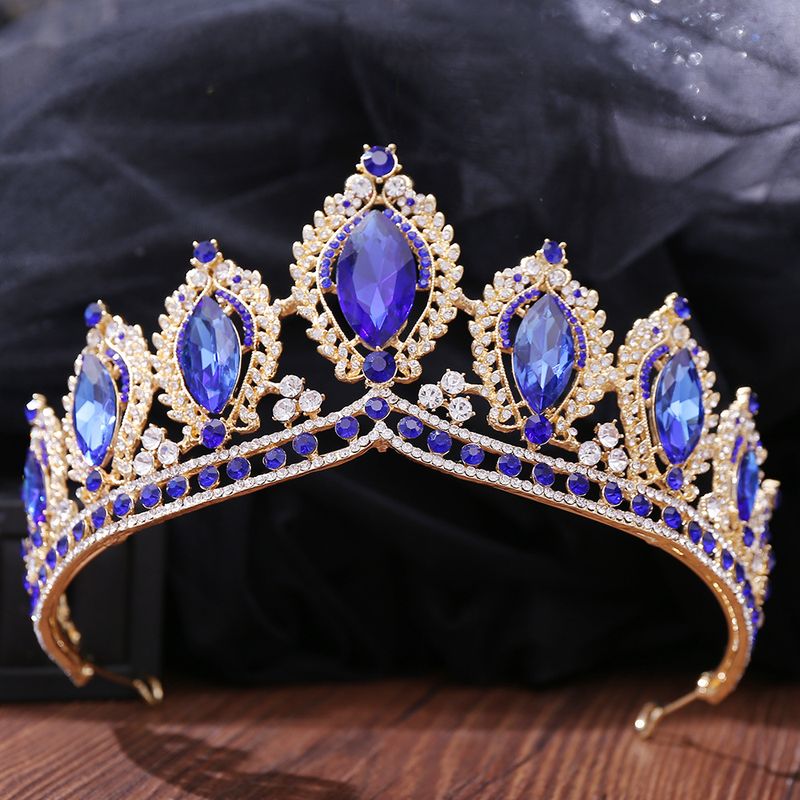 Retro Crown Alloy Inlay Artificial Gemstones Crown 1 Piece