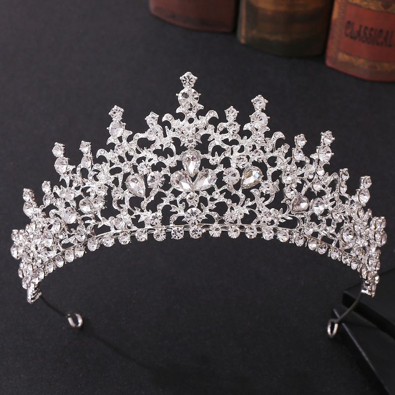 Fashion Water Droplets Alloy Inlay Zircon Crown 1 Piece