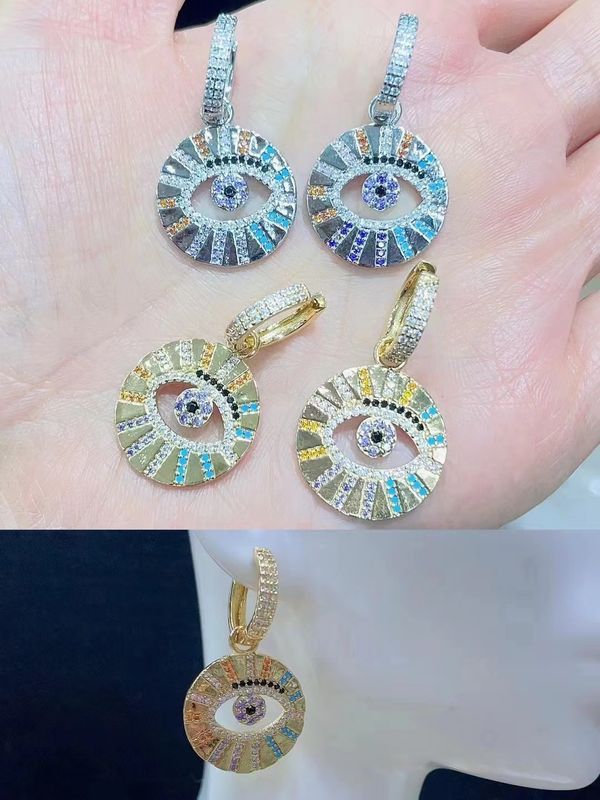 Fashion Devil's Eye Copper Plating Zircon Drop Earrings 1 Pair