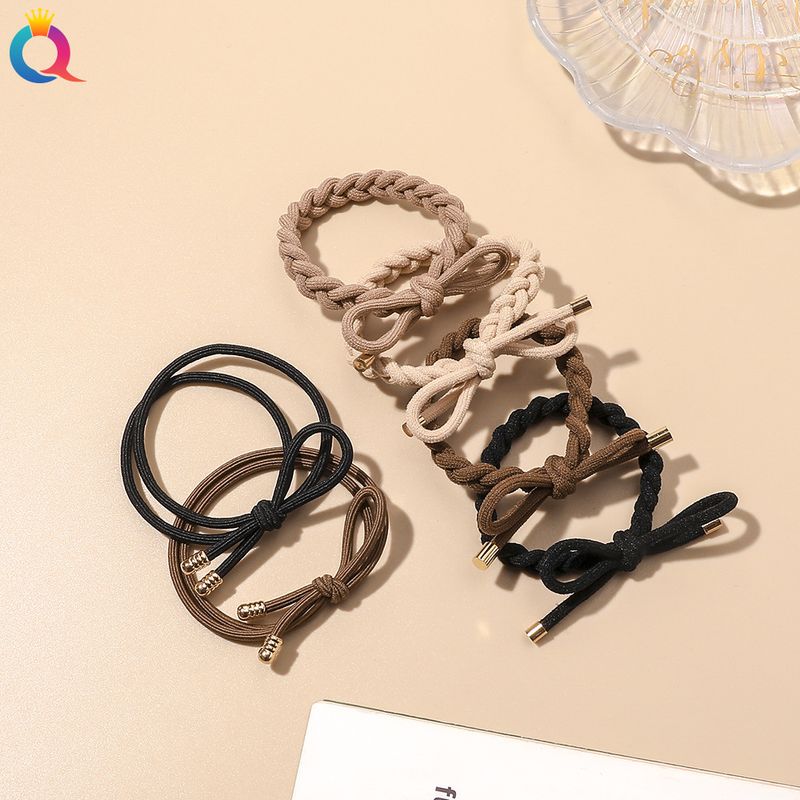 Fashion Knot Bow Knot Twist Rubber Band Metal Layered Hair Tie 1 Piece