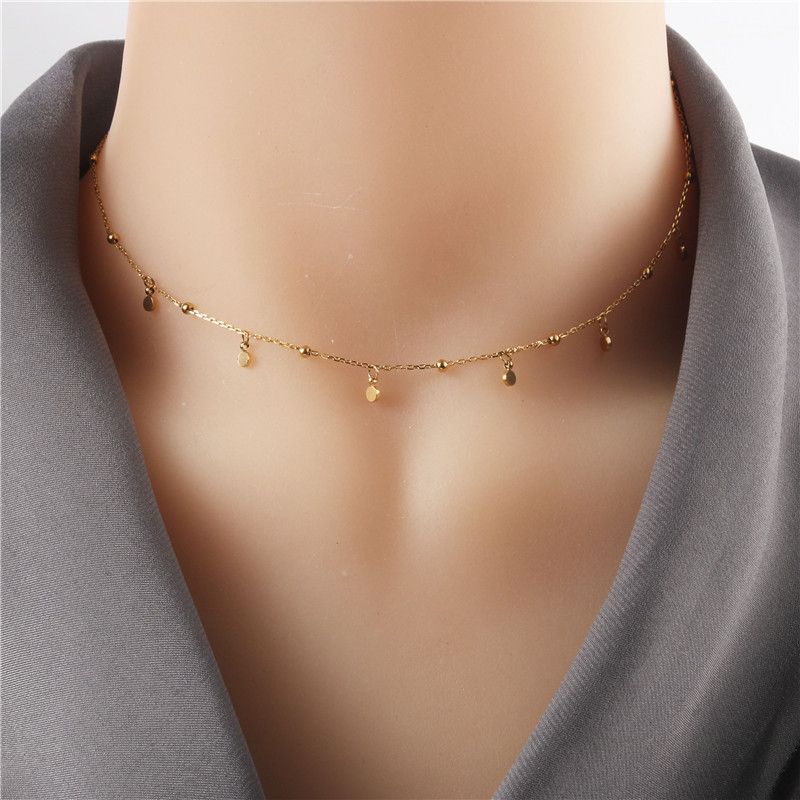 1 Piece Fashion Geometric Titanium Steel Chain Necklace